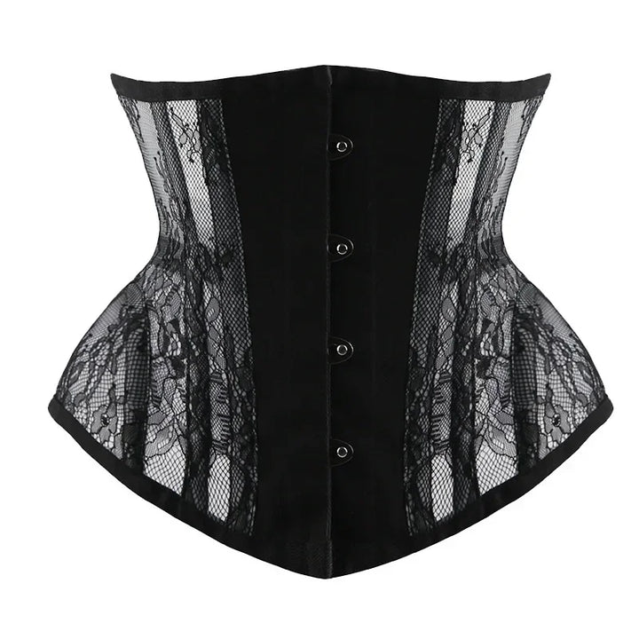 Black Steampunk Corset with Lace Stylish