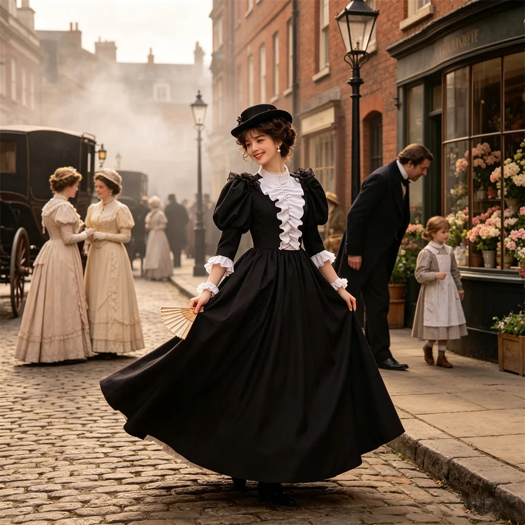 Black Steampunk Costume Dress