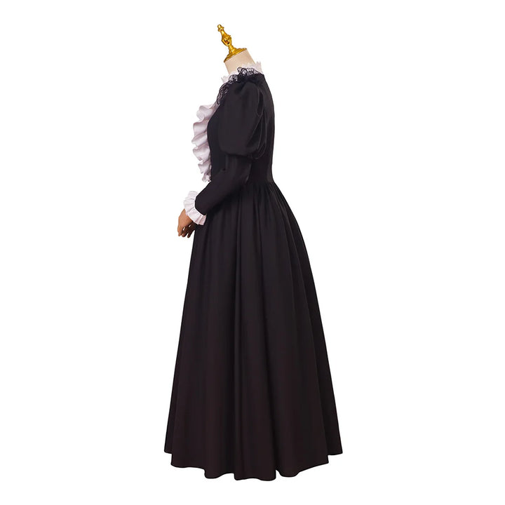 Black Steampunk Costume Dress Black and White