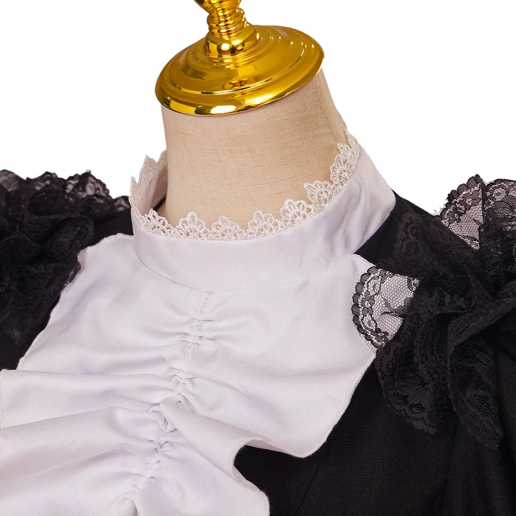 Black Steampunk Costume Dress Collar
