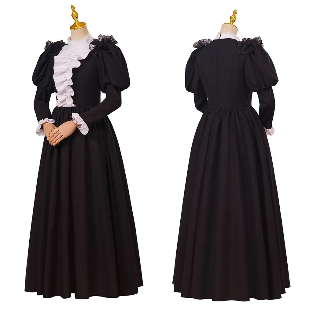 Black Steampunk Costume Dress Medieval