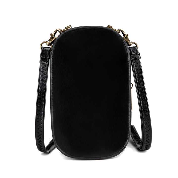 Black Steampunk Crossbody Bag With A Watch unique