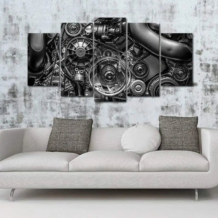 Black Steampunk Engine Wall Art