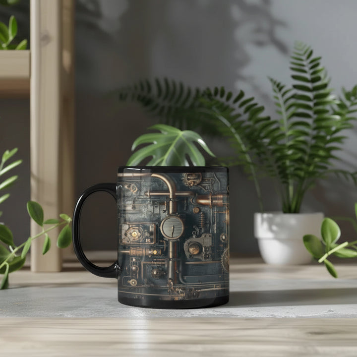 Black Steampunk Gear Mug