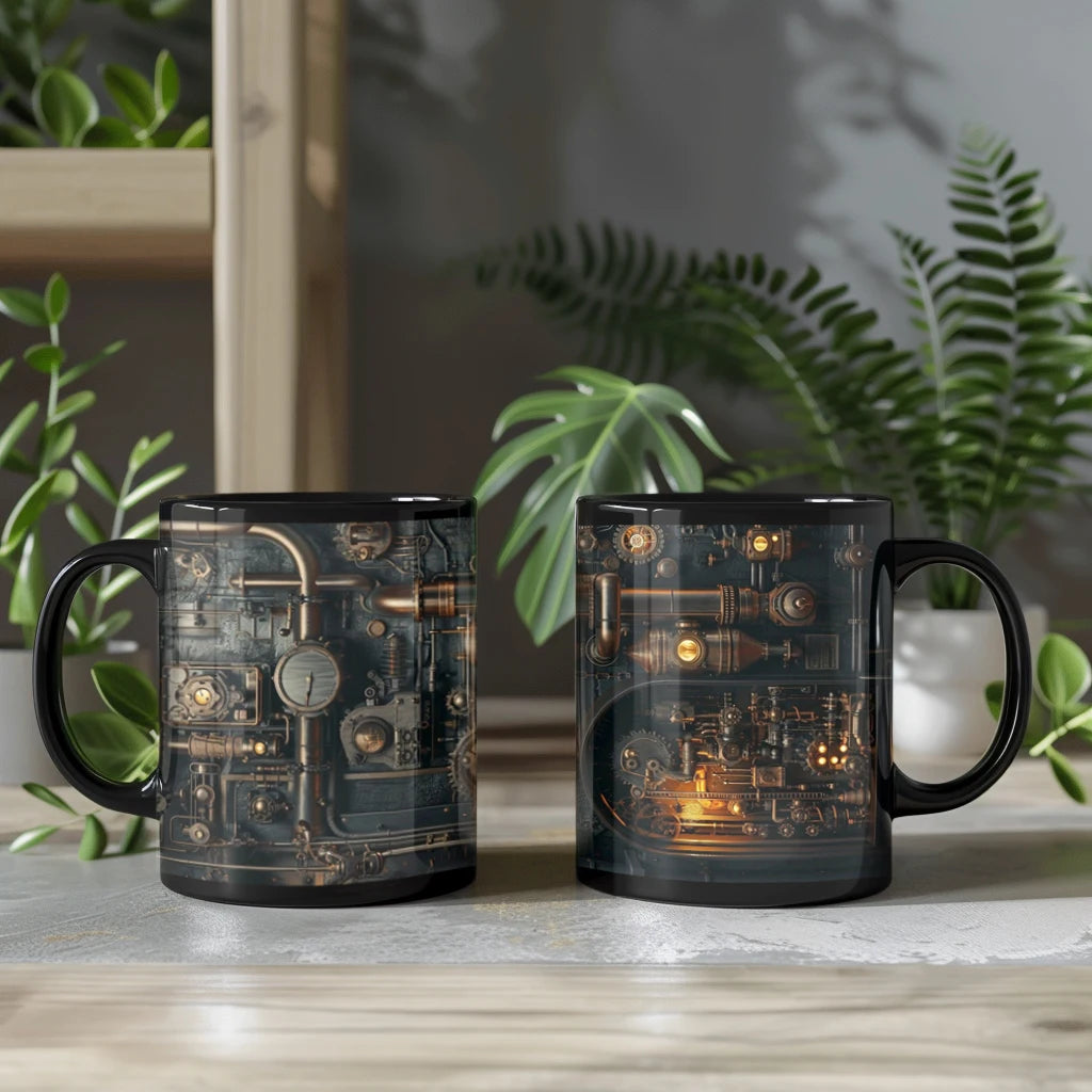 Black Steampunk Gear Mug perfect