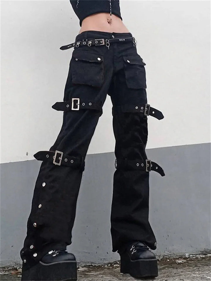 Black Steampunk Gothic Pants Stylish