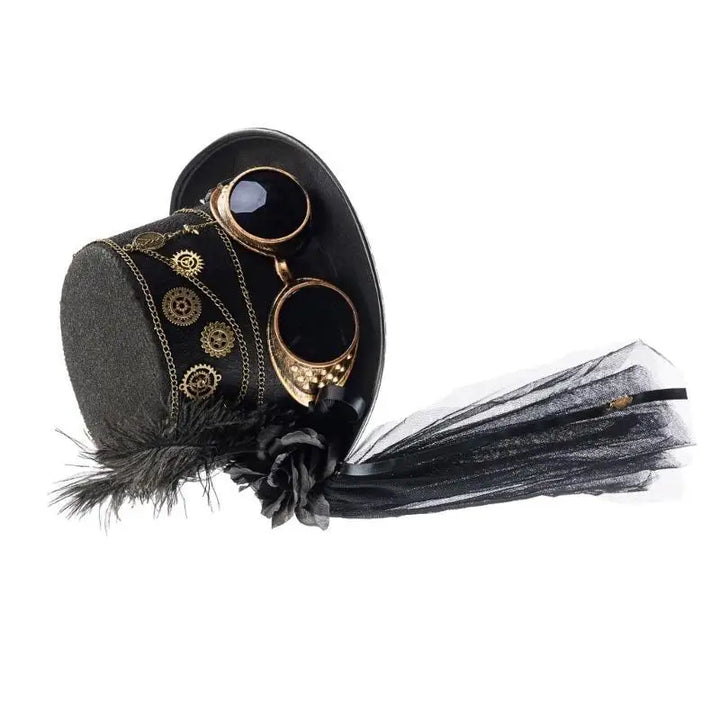 Black Steampunk Hat Design – elegant finish