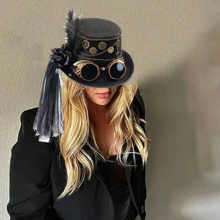Black Steampunk Hat Design – vintage style