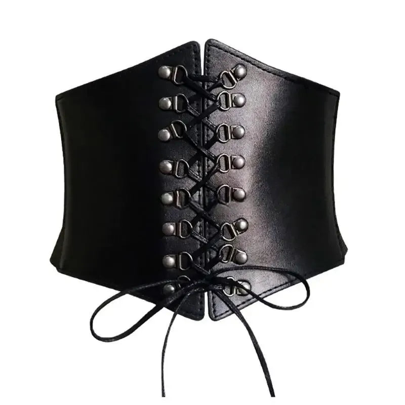 Black Steampunk Lace-up Corset Belt Stylish