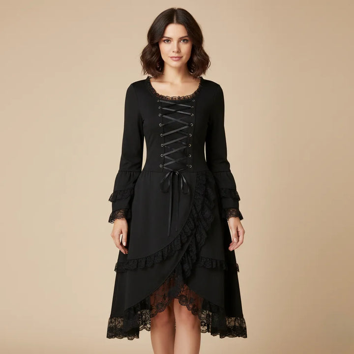 Black Steampunk Lace Dress