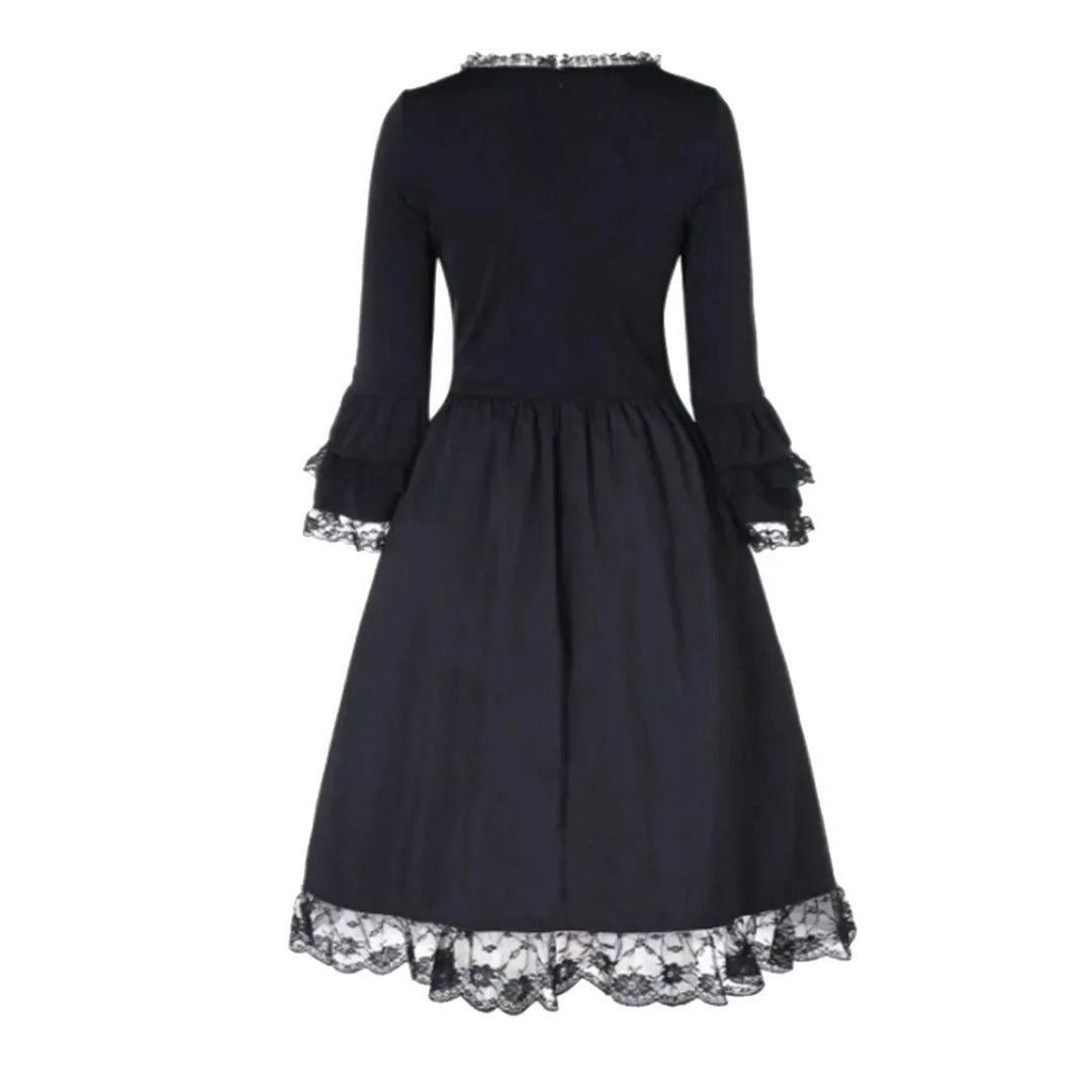 Black Steampunk Lace Dress Design