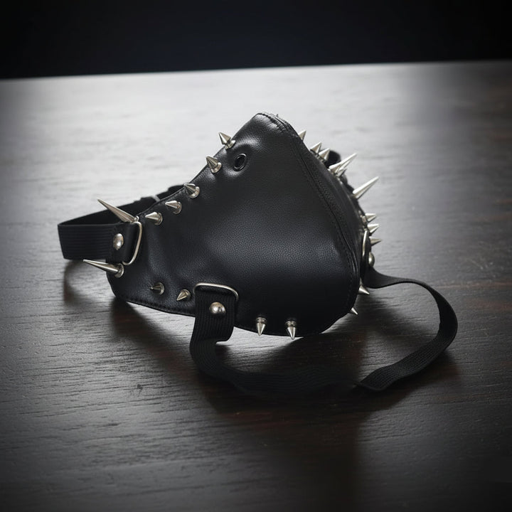 Black Steampunk Mask With Spikes