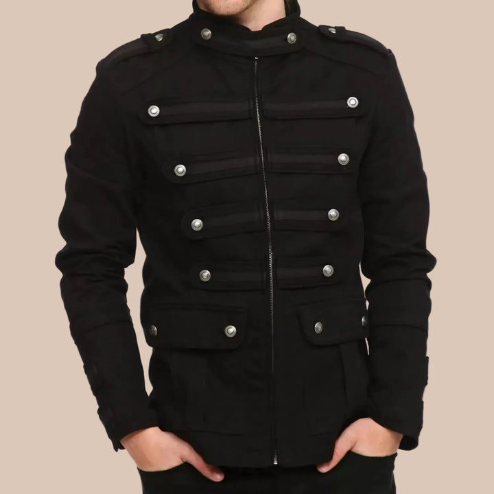 Black Steampunk Military Jacket