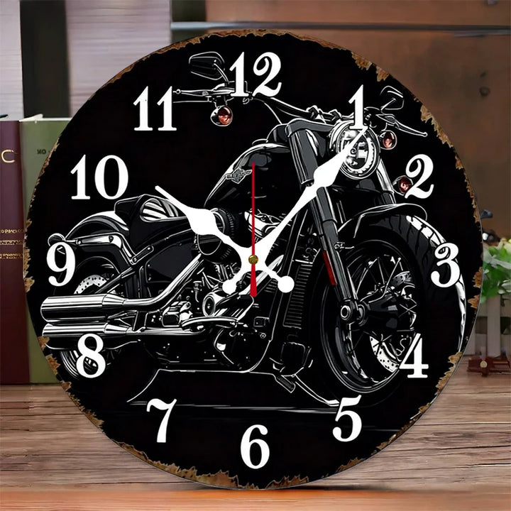 Black Steampunk Motorcycle Wall Clock stylish