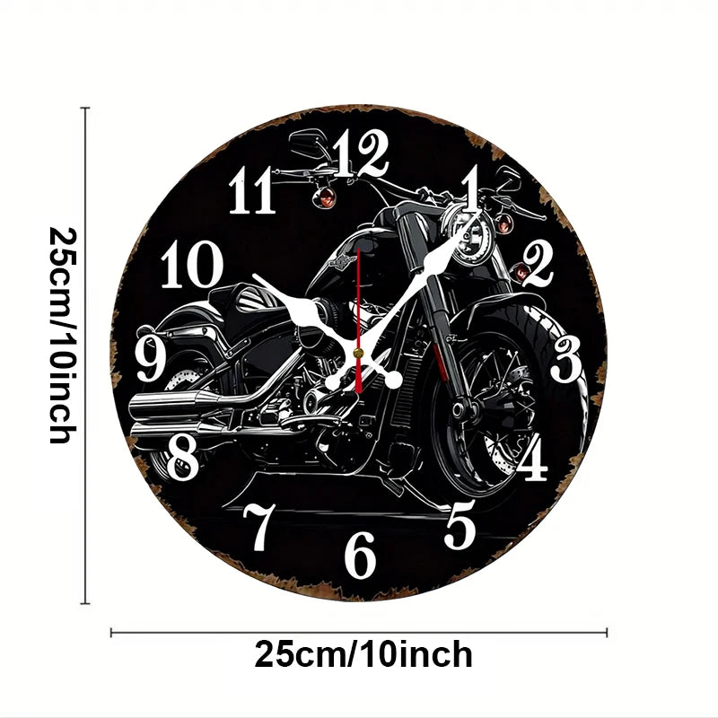 Black Steampunk Motorcycle Wall Clock tendance