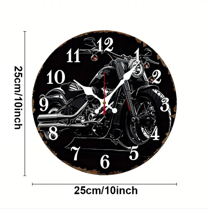 Black Steampunk Motorcycle Wall Clock tendance