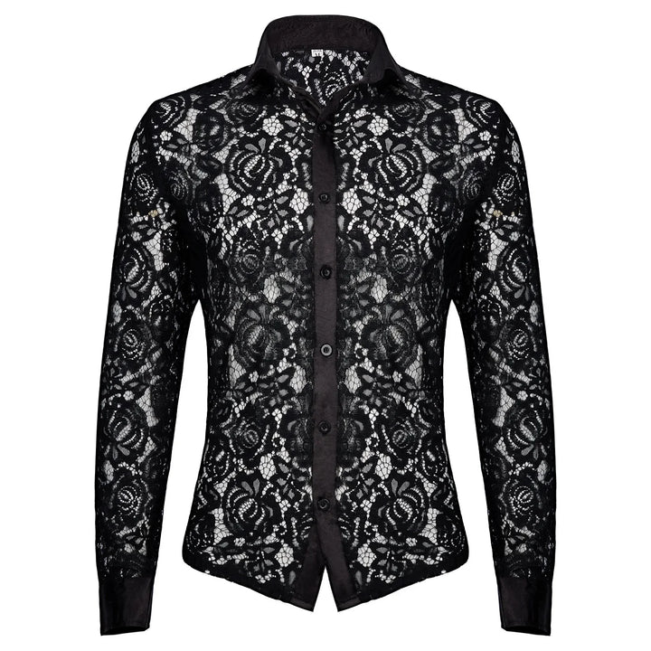 Black Steampunk Shirt with Roses fashion