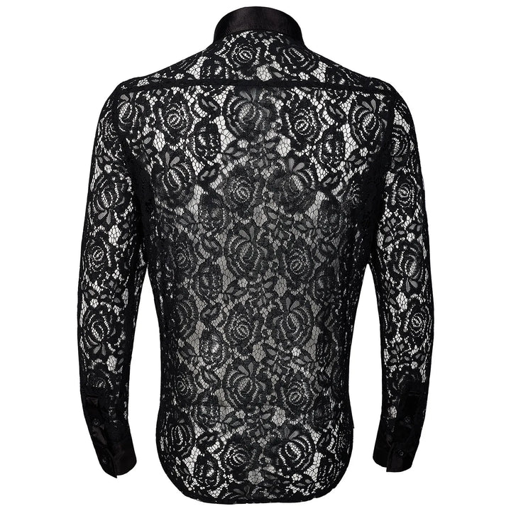 Black Steampunk Shirt with Roses stylish