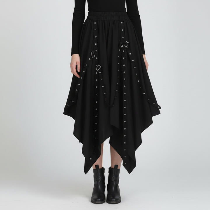 Black Steampunk Skirt With Straps