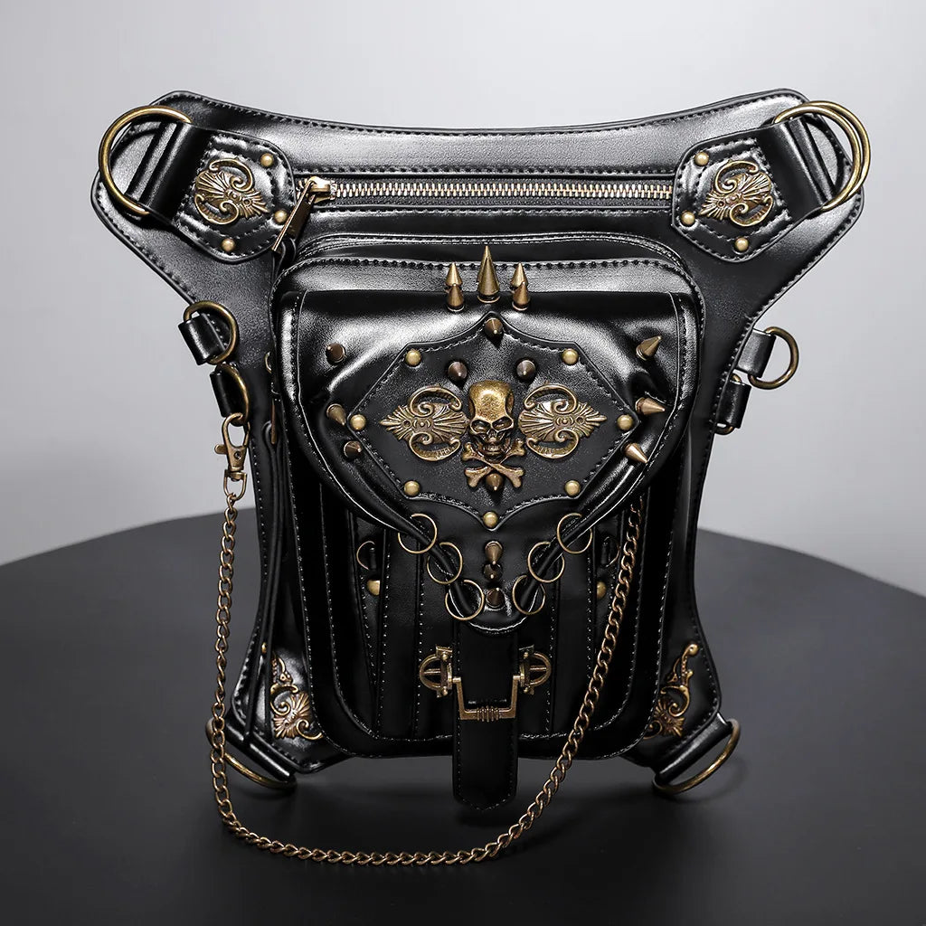 Black Steampunk Skull Bag