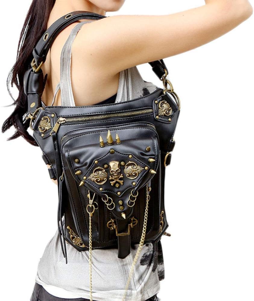Black Steampunk Skull Bag chic