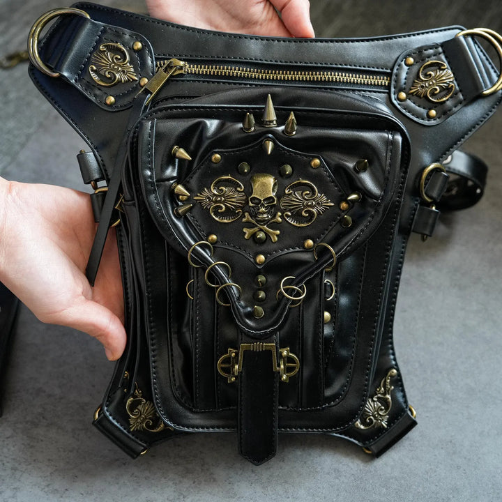 Black Steampunk Skull Bag durable