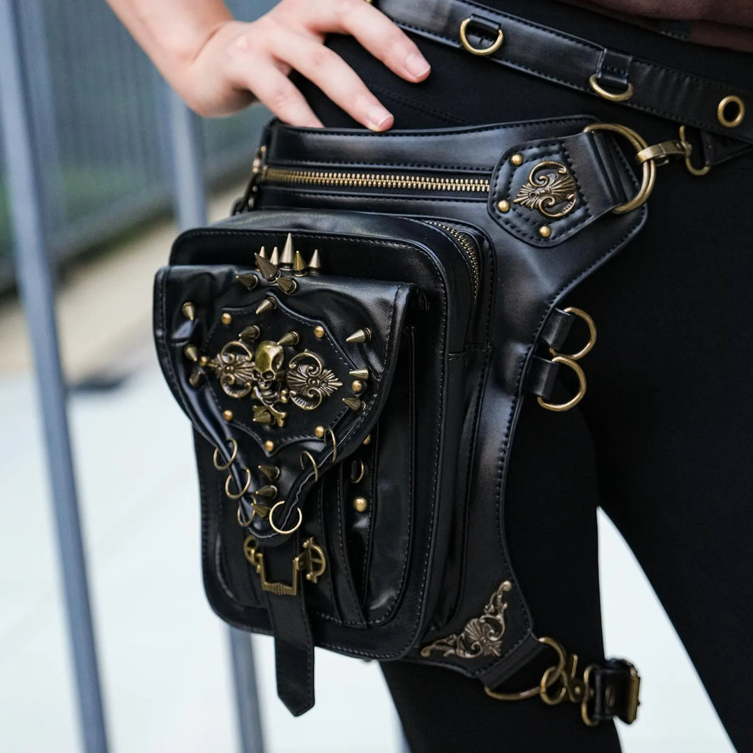 Black Steampunk Skull Bag tendance
