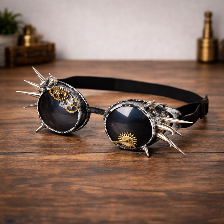 Black Steampunk Welding Cup Goggles