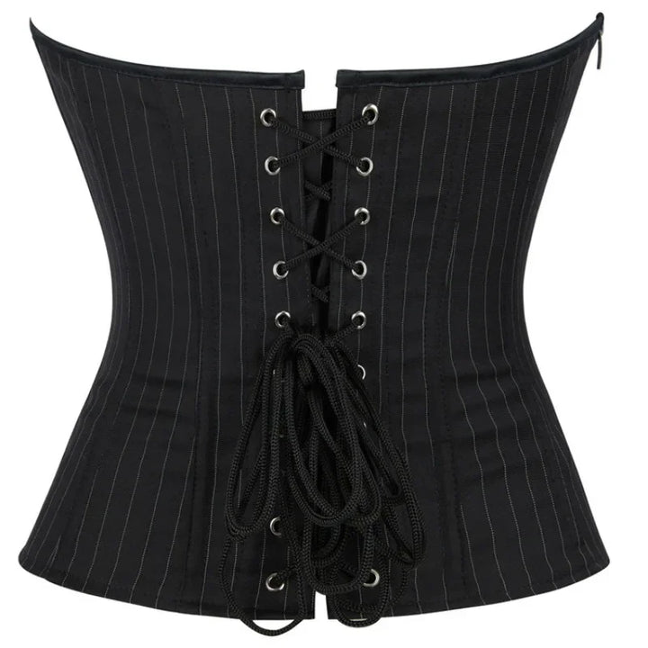 Black Striped Steampunk Corset Modern