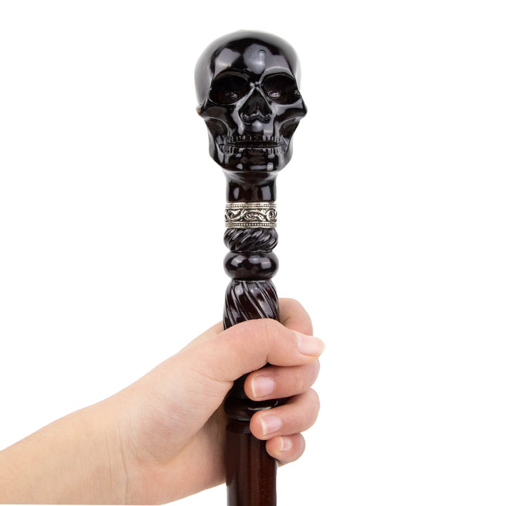 Black Wood Steampunk Cane With Skull unique