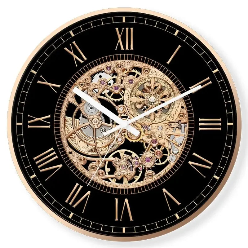 Black and Gold Steampunk Clock Design