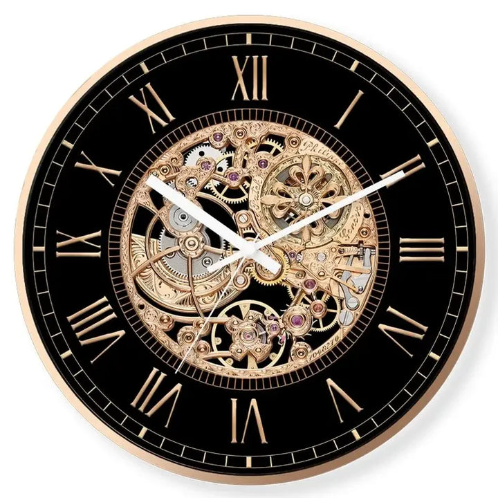 Black and Gold Steampunk Clock Design