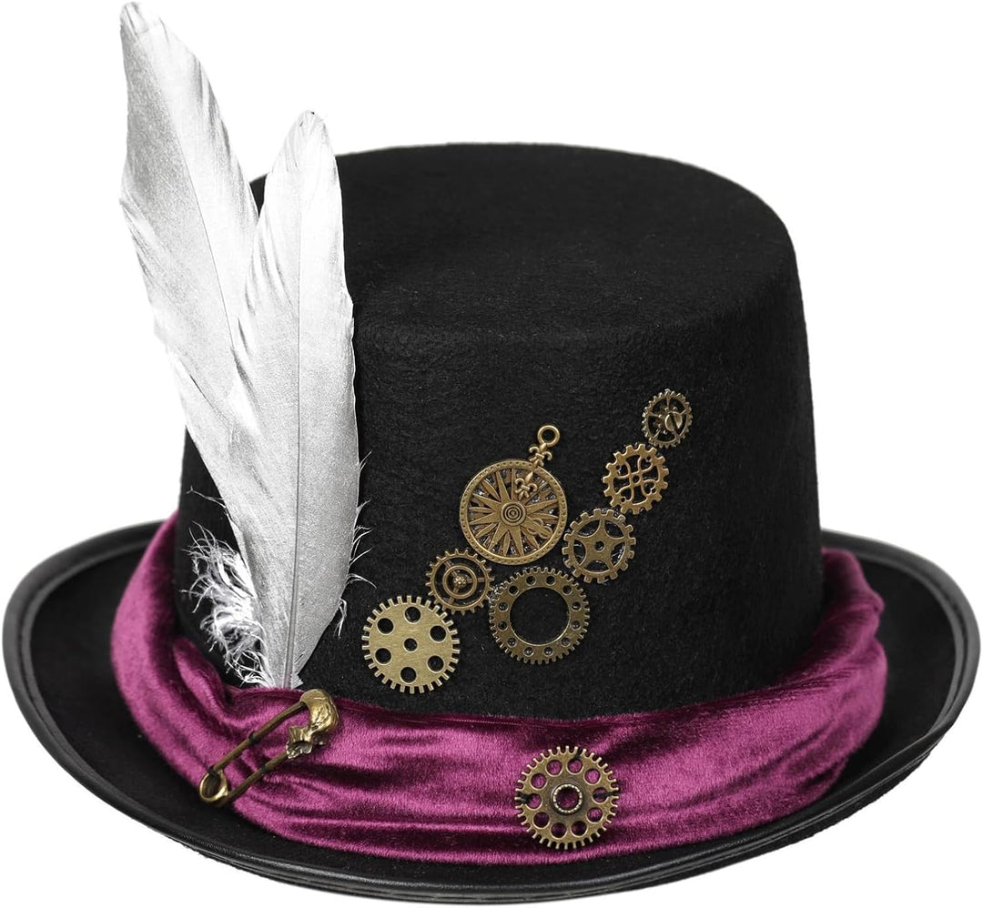 Black and Purple Steampunk Hat for Women