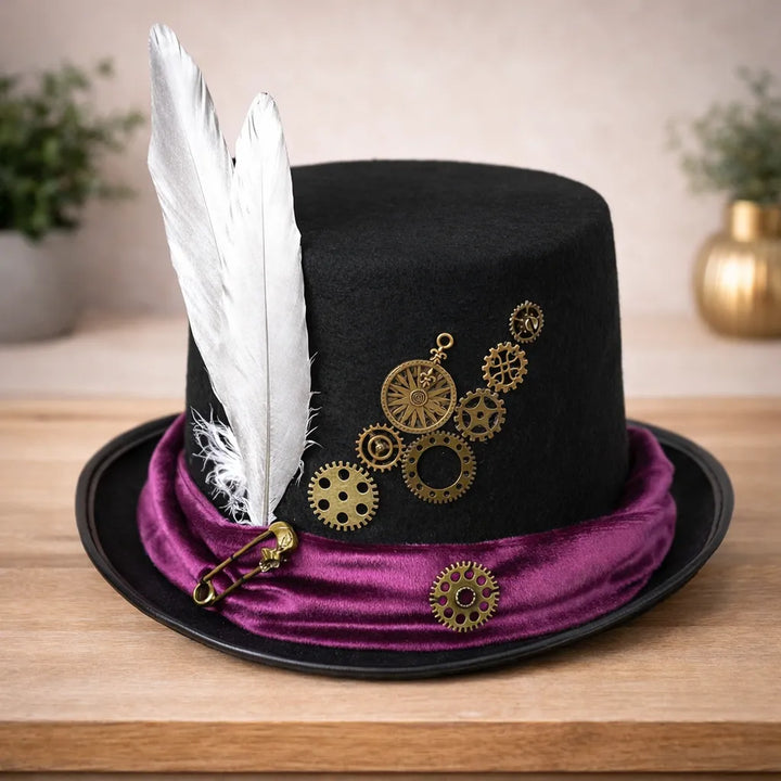 Black and Purple Steampunk Hat for Women