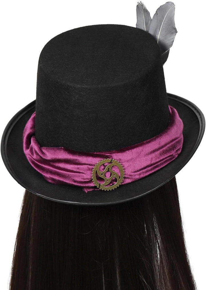 Black and Purple Steampunk Hat for Women – vintage look