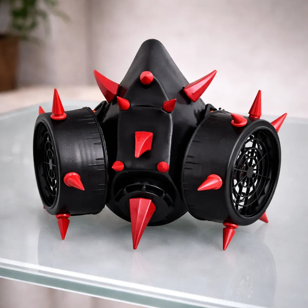 Black and Red Steampunk Respirator Mask