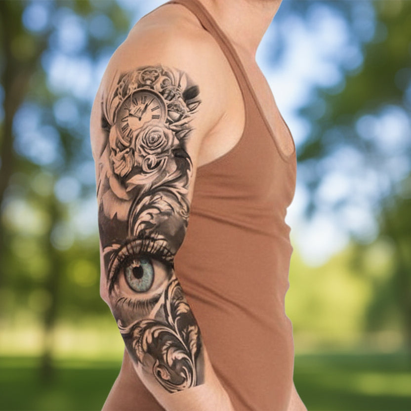 Blue-eyed Steampunk Tattoo