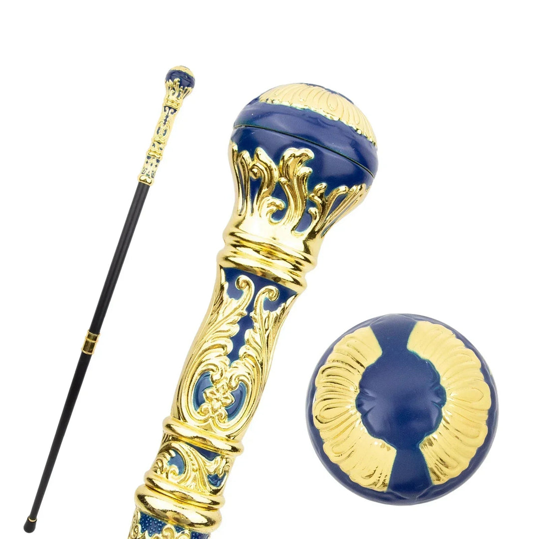 Blue And Gold Steampunk Cane