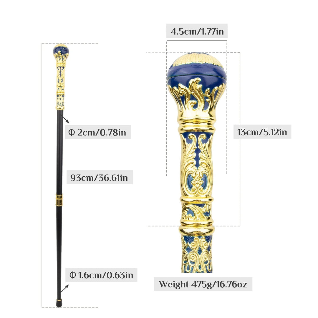 Blue And Gold Steampunk Cane elegant