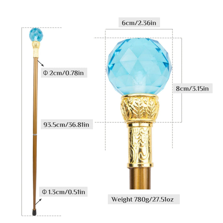 Blue Crystal Steampunk Cane chic