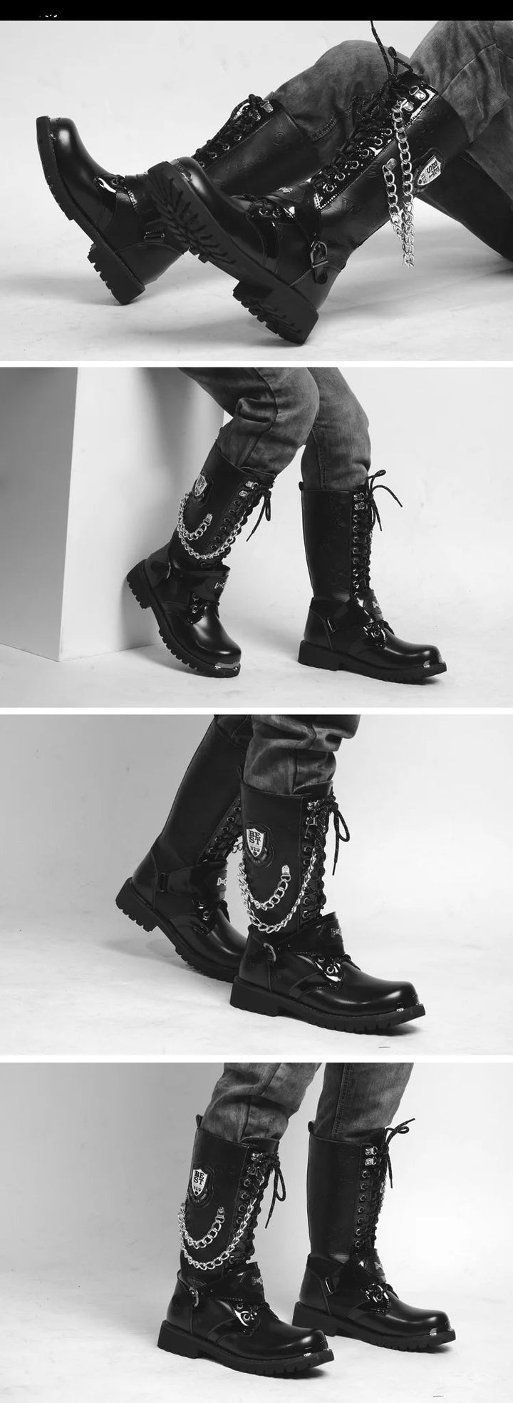 Boot Chains Steampunk black