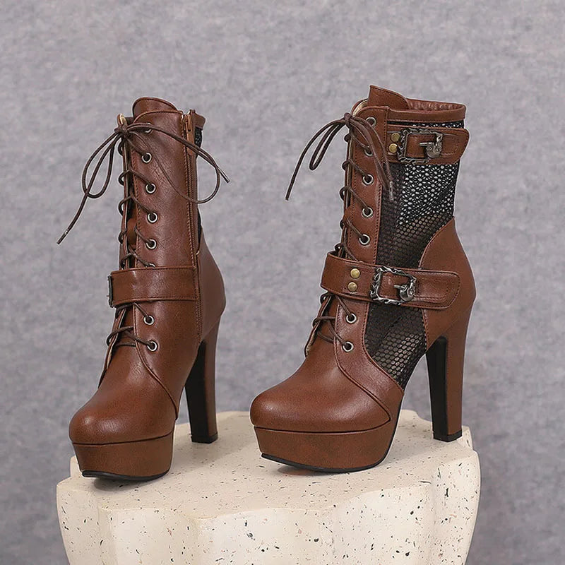 Breathable steampunk summer boots lightweight design