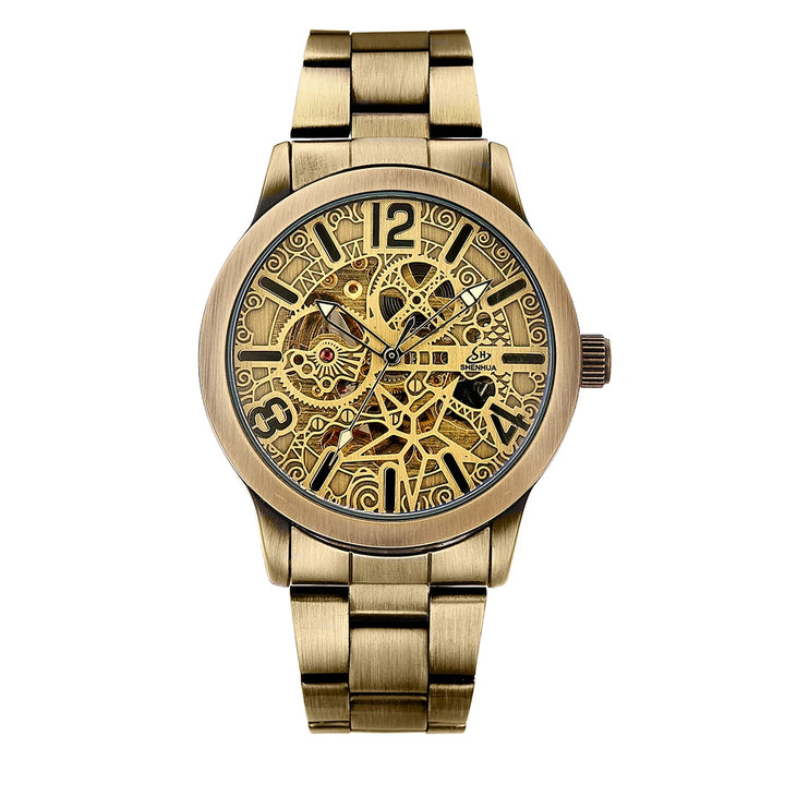 Bronze And Gold Steampunk Wristwatch chic