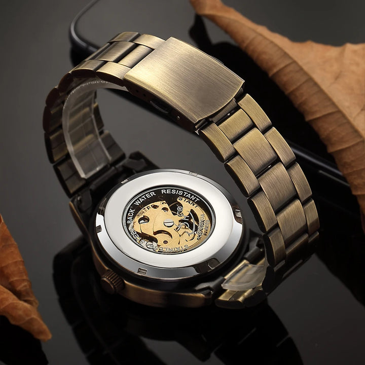 Bronze And Gold Steampunk Wristwatch elegant