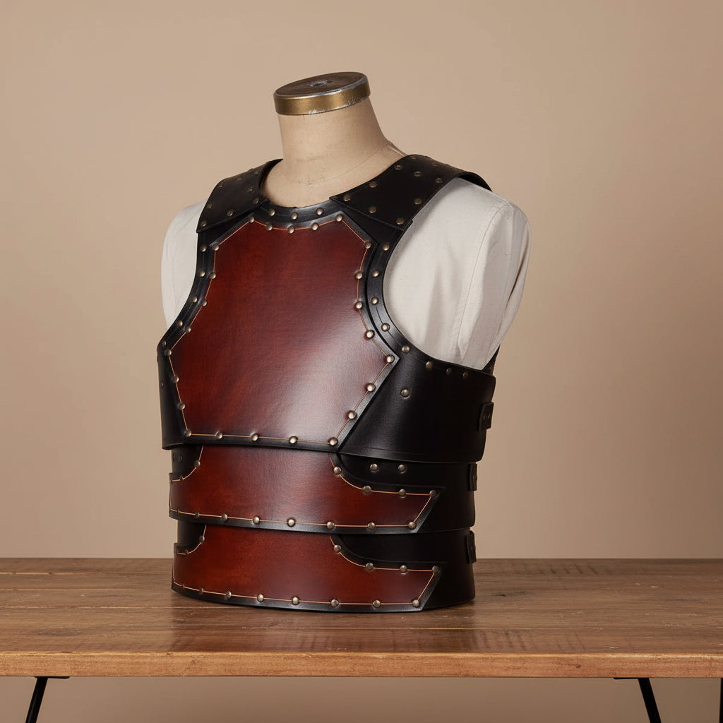 Brown And Black Riveted Steampunk Chest Armor