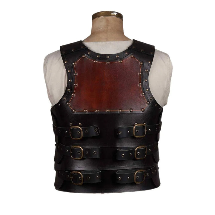 Brown And Black Riveted Steampunk Chest Armor elegant