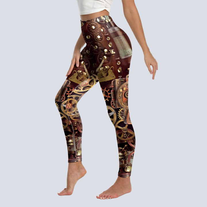 Brown Elastic Steampunk Leggings
