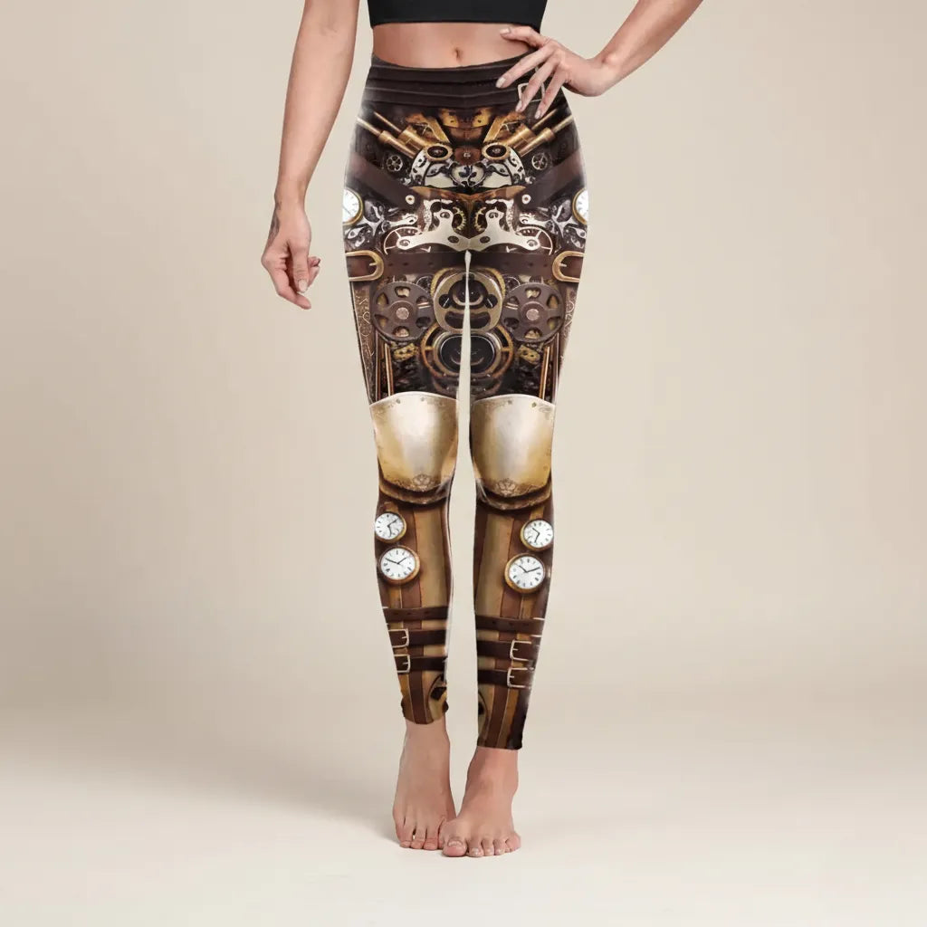 Brown Steampunk Leggings for Women
