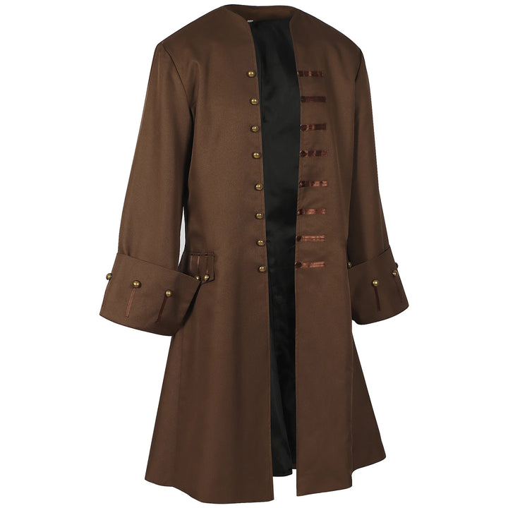 Brown steampunk medieval coat with ornate details