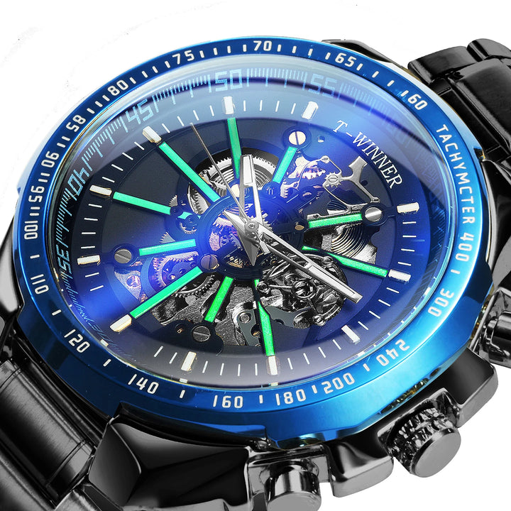 Casual-chic Steampunk Wristwatch Black Blue Black